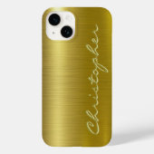 Titanium Gold Shiny Edelstahlmetall 15 Case-Mate iPhone Hülle (Rückseite)