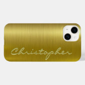 Titanium Gold Shiny Edelstahlmetall 15 Case-Mate iPhone Hülle (Rückseite (Horizontal))