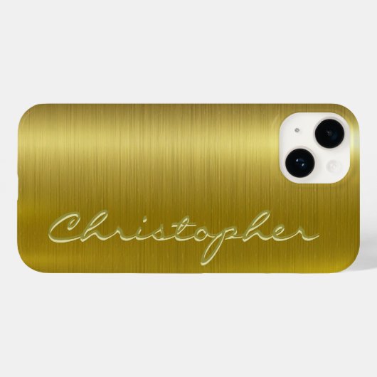 Titanium Gold Shiny Edelstahlmetall 15 Case-Mate iPhone Hülle (Rückseite (Horizontal))