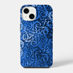 Titanium Poliert Blau Radial Metallisch iPhone 15 14 Hülle