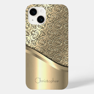 Titanium Poliert Gold Radial Metallic iPhone 15 Case-Mate iPhone 14 Hülle