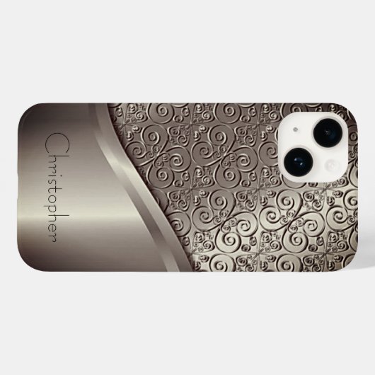 Titanium poliertes Gold Radial Metallic iPhone 15 Case-Mate iPhone Hülle (Rückseite (Horizontal))