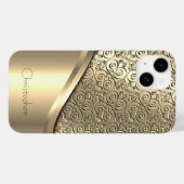 Titanium poliertes Gold Radial Metallic iPhone 15 Case-Mate iPhone Hülle (Rückseite (Horizontal))