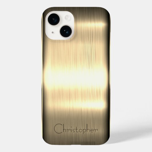Titanium poliertes Gold Radial Metallic iPhone 15 Case-Mate iPhone Hülle (Rückseite)
