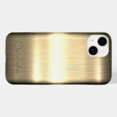 Titanium poliertes Gold Radial Metallic iPhone 15 Case-Mate iPhone Hülle (Rückseite (Horizontal))