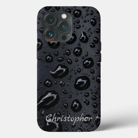 Titanium Raindrops Shiny Stainless Steel Metallic Case-Mate iPhone Hülle (Rückseite)