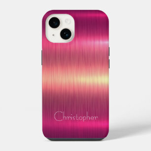 Titanium rosa und Silber Edelstahl Druck 15 iPhone 14 Hülle