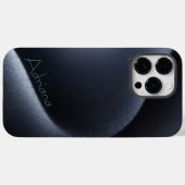 Titanium Silber, blau, rostfreier Stahl Case-Mate iPhone Hülle (Rückseite (Horizontal))