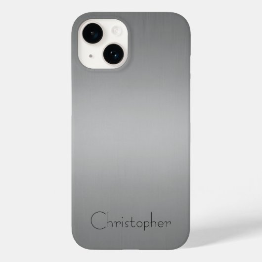 Titanium silber Edelstahl Drucktelefon 15 Case-Mate iPhone Hülle (Rückseite)