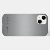 Titanium silber Edelstahl Drucktelefon 15 Case-Mate iPhone Hülle (Rückseite (Horizontal))