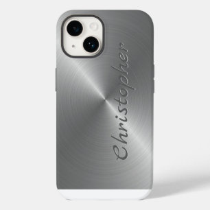 Titanium-Silber Edelstahl Metallisch iPhone 14 Hülle