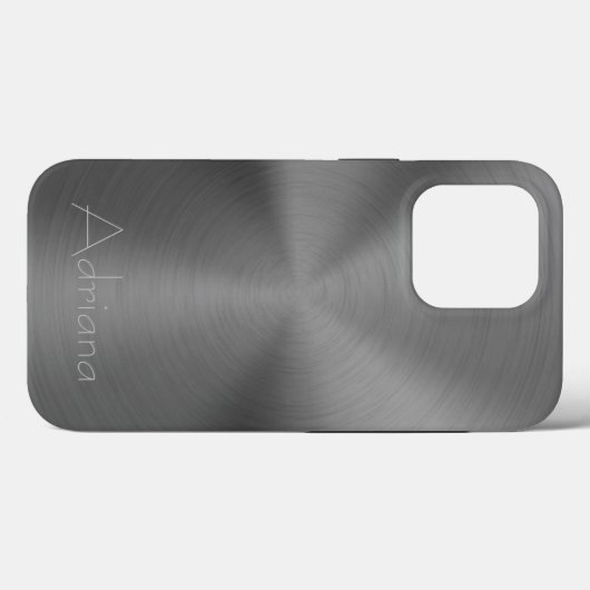 Titanium silber, grau, Edelstahl, Print Case-Mate iPhone Hülle (Rückseite (Horizontal))