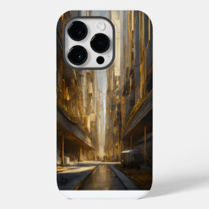 Titanium-Silber und Gold Edelstahl Druck iPhone 14 Pro Hülle