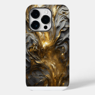 Titanium-Silber und Gold Edelstahl Druck iPhone 14 Pro Hülle