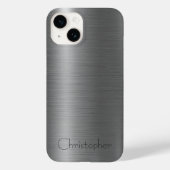 Titanium Silver Stainless Steel Print iPhone 15 Case-Mate iPhone Hülle (Rückseite)