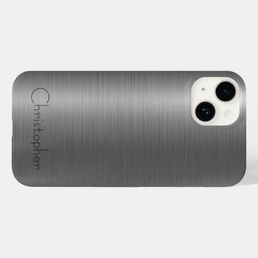 Titanium Silver Stainless Steel Print iPhone 15 Case-Mate iPhone Hülle (Rückseite (Horizontal))