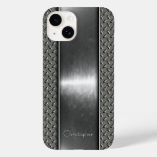 Titanium Silver Stainless Steel Print iPhone 15 Case-Mate iPhone 14 Hülle