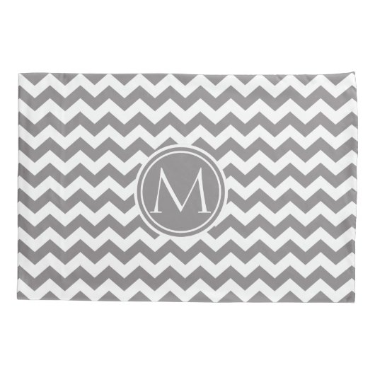 Titanium Zickzack Mit Monogramm Kissenbezug (Rückseite)