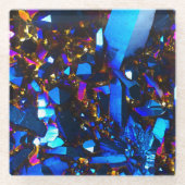 Titankobalt-Blau-Quarz Glasuntersetzer (Vorderseite)