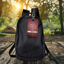 Titanmetall-Monogramm aus blauem Leder Gepäckanhänger