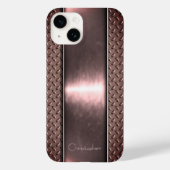 Titanpoliertes Bronze-Radial-Metallic-iPhone 15 Case-Mate iPhone Hülle (Rückseite)