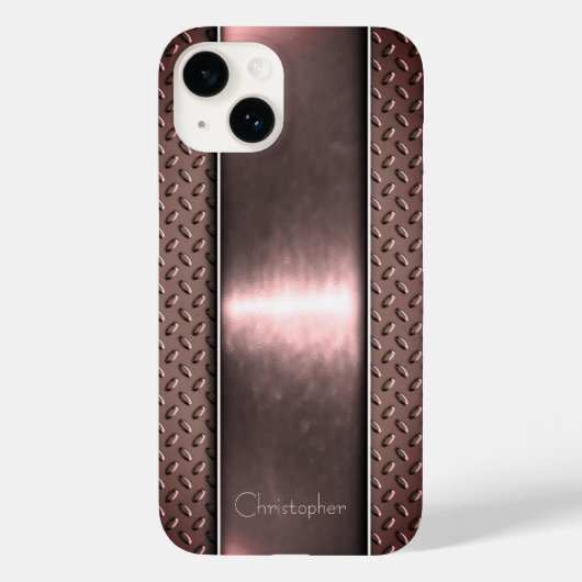 Titanpoliertes Bronze-Radial-Metallic-iPhone 15 Case-Mate iPhone Hülle (Rückseite)