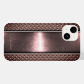 Titanpoliertes Bronze-Radial-Metallic-iPhone 15 Case-Mate iPhone Hülle (Rückseite (Horizontal))