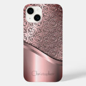 Titanpoliertes Bronze-Radial-Metallic-iPhone 15 Case-Mate iPhone Hülle (Rückseite)