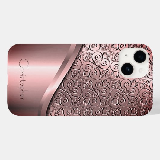 Titanpoliertes Bronze-Radial-Metallic-iPhone 15 Case-Mate iPhone Hülle (Rückseite (Horizontal))