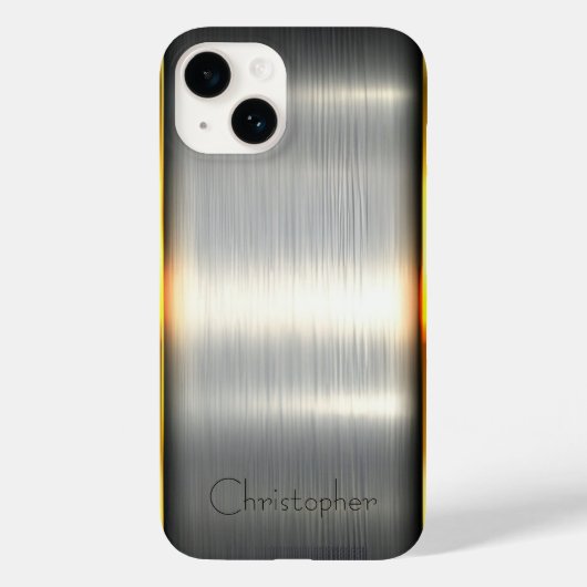 Titanpoliertes Silber Radial Metallic iPhone 15 Case-Mate iPhone Hülle (Rückseite)