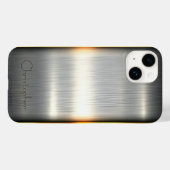 Titanpoliertes Silber Radial Metallic iPhone 15 Case-Mate iPhone Hülle (Rückseite (Horizontal))