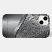 Titanpoliertes Silber Radial Metallic iPhone 15 Case-Mate iPhone Hülle (Rückseite (Horizontal))