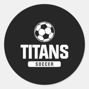 Titans Fußball für Grund-, Mittel- und Oberschule Runder Aufkleber