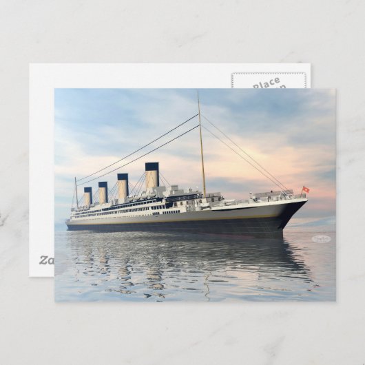 Titanschiff - 3D-Darstellung Postkarte (Vorne/Hinten)