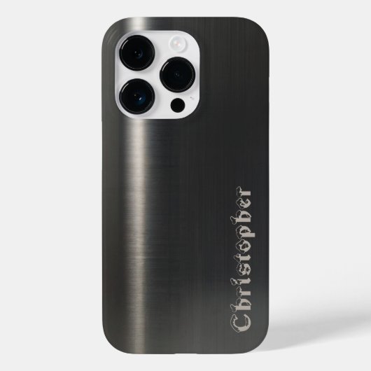 Titansilber, rostfreier Edelstahl Case-Mate iPhone Hülle (Rückseite)