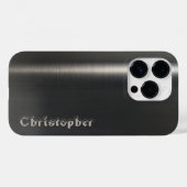 Titansilber, rostfreier Edelstahl Case-Mate iPhone Hülle (Rückseite (Horizontal))