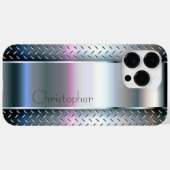 Titansilber, rostfreier Stahl Case-Mate iPhone Hülle (Rückseite (Horizontal))