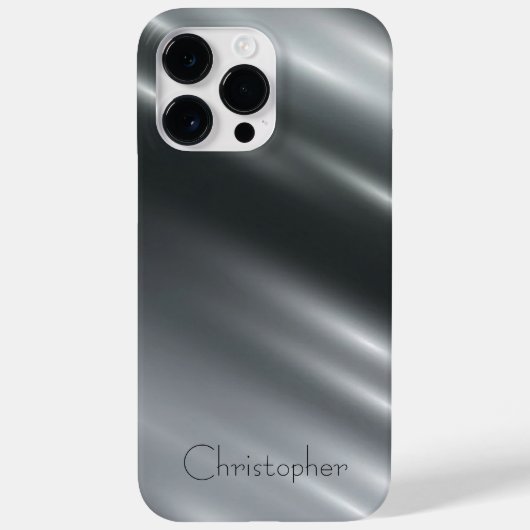Titansilber, rostfreier Stahl Case-Mate iPhone Hülle (Rückseite)