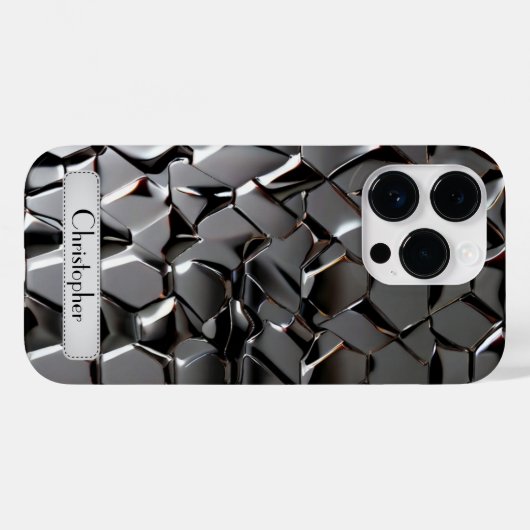 Titansilber, rostfreier Stahl Case-Mate iPhone Hülle (Rückseite (Horizontal))