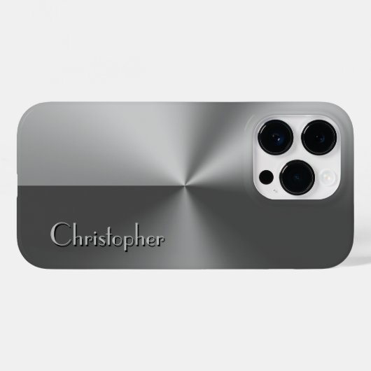 Titansilber, rostfreier Stahl Case-Mate iPhone Hülle (Rückseite (Horizontal))