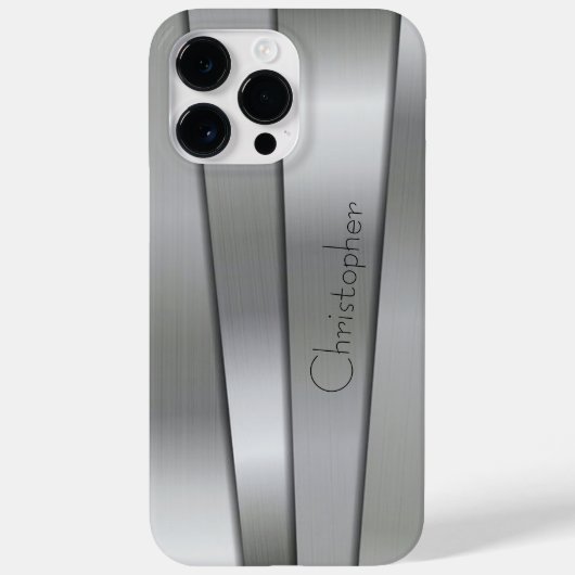 Titansilber, rostfreier Stahl Case-Mate iPhone Hülle (Rückseite)