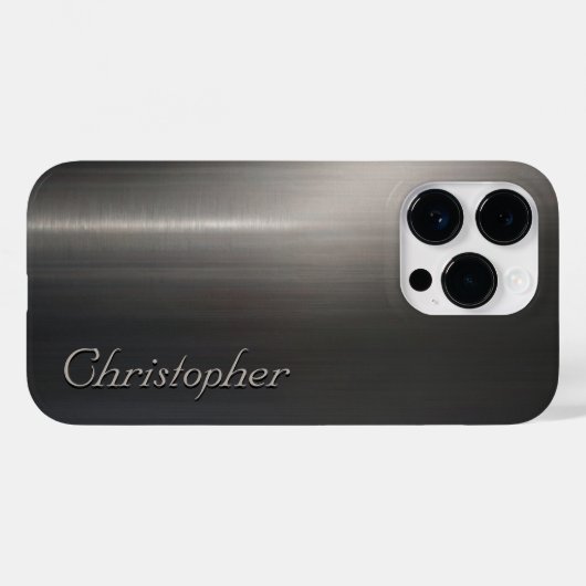 Titansilber, rostfreier Stahl Case-Mate iPhone Hülle (Rückseite (Horizontal))