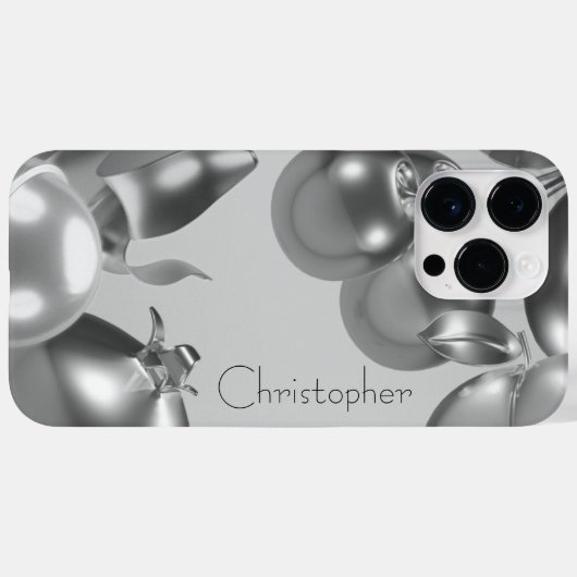 Titansilber, rostfreier Stahl Case-Mate iPhone Hülle (Rückseite (Horizontal))