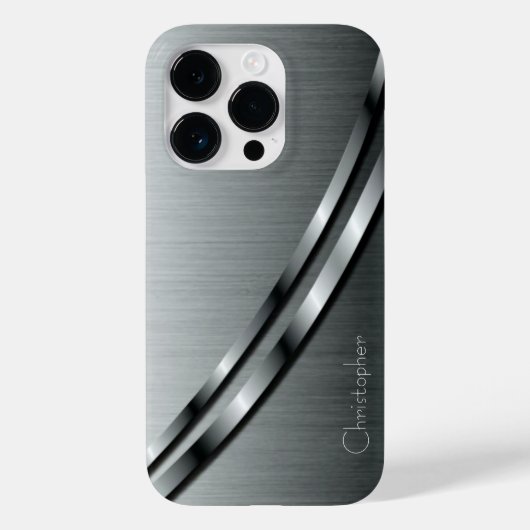Titansilber, rostfreier Stahl Case-Mate iPhone Hülle (Rückseite)