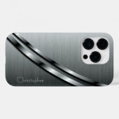 Titansilber, rostfreier Stahl Case-Mate iPhone Hülle (Rückseite (Horizontal))