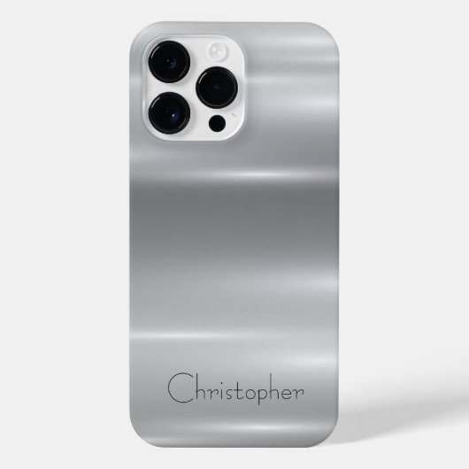 Titansilber, rostfreier Stahl iPhone Hülle (Rückseite)