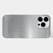 Titansilber, rostfreier Stahl iPhone Hülle (Rückseite (Horizontal))