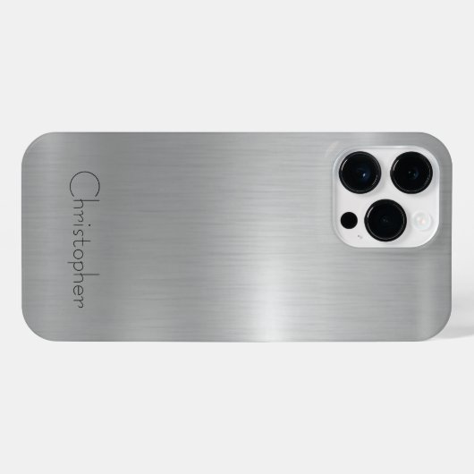 Titansilber, rostfreier Stahl iPhone Hülle (Rückseite (Horizontal))