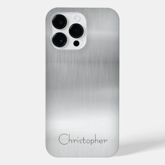 Titansilber, rostfreier Stahl iPhone Hülle (Rückseite)