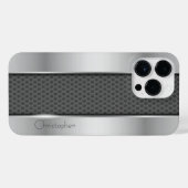 Titansilber, rostfreier Stahl iPhone Hülle (Rückseite (Horizontal))